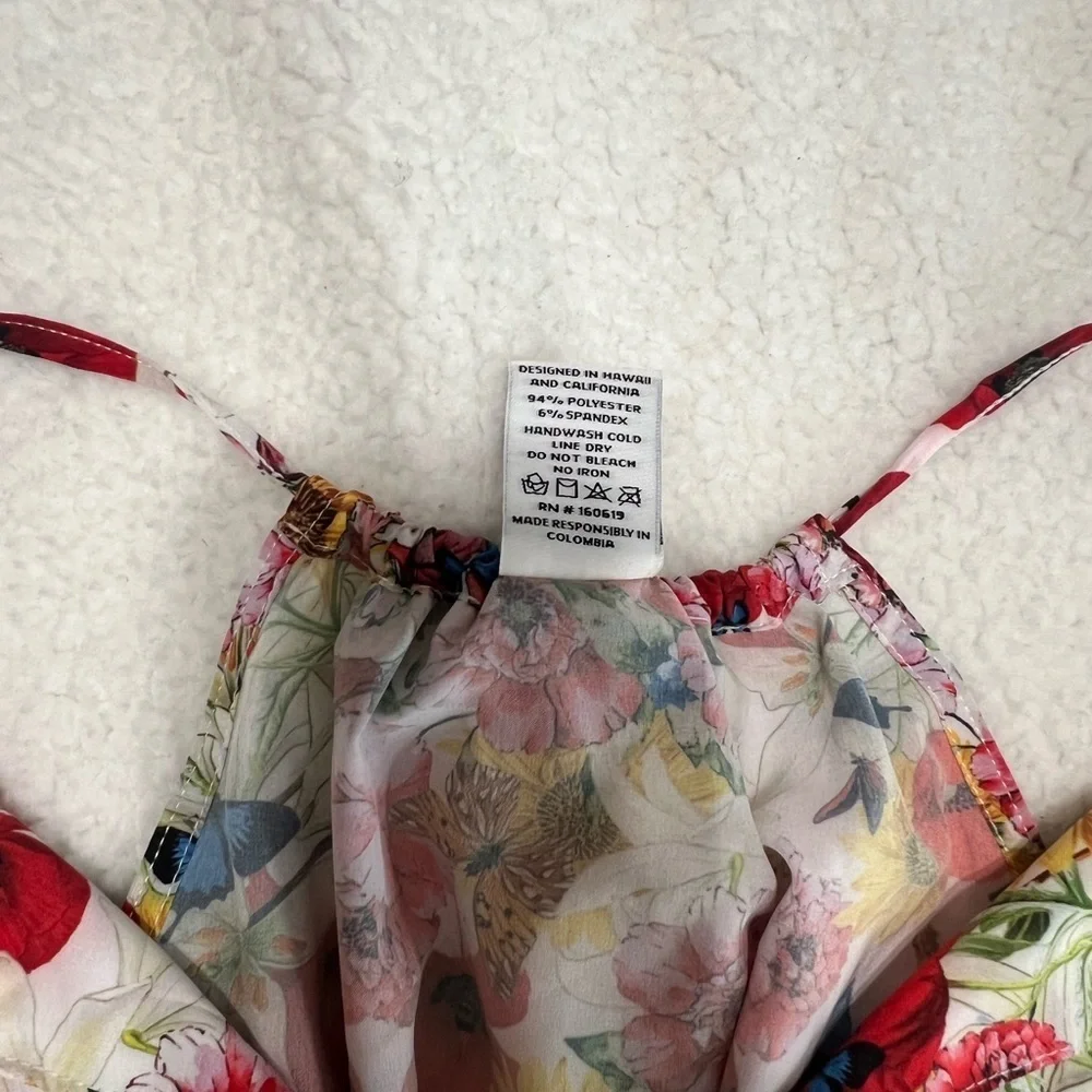 Draya x Valerie Perez Floral Maxi Dress Size M Halter Drawstring EUC